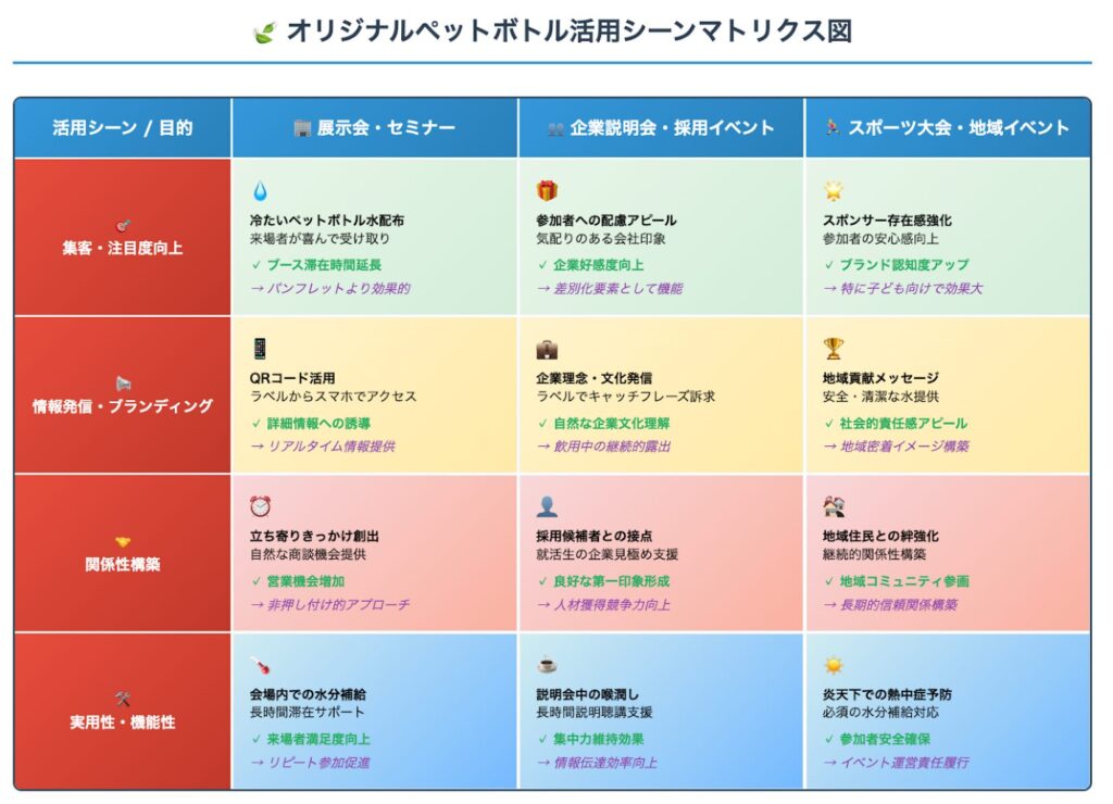 ノベルティ水の主な活用シーン