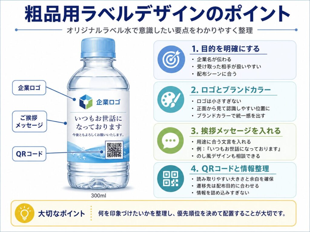 粗品用ラベルデザインのポイント