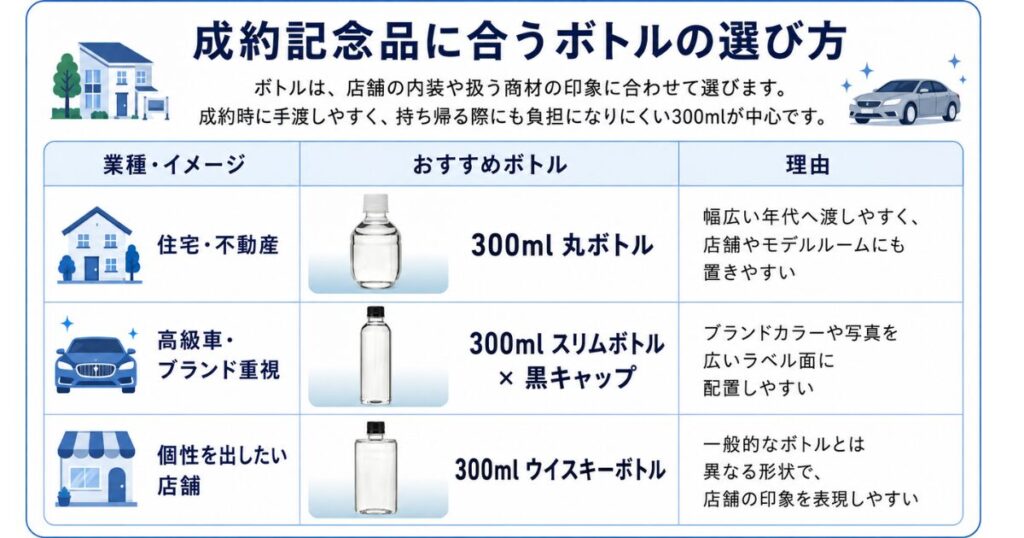 成約記念品に合うボトルの選び方