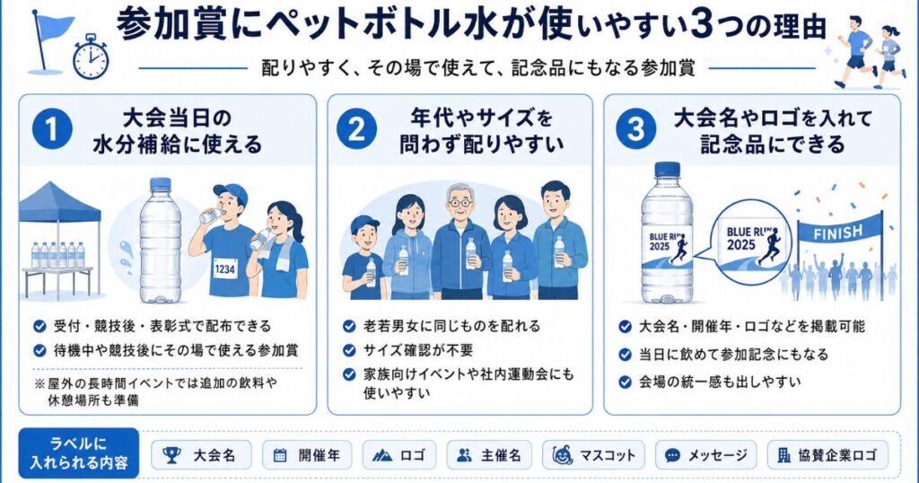 参加賞にペットボトル水が使いやすい3つの理由